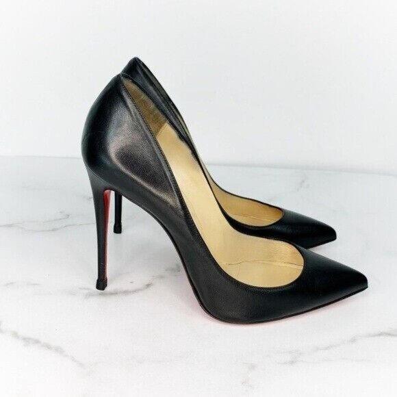 Christian Louboutin Black Nappa Leather Pigalle Follies Pumps 100mm 39.5 - Picture 9 of 16